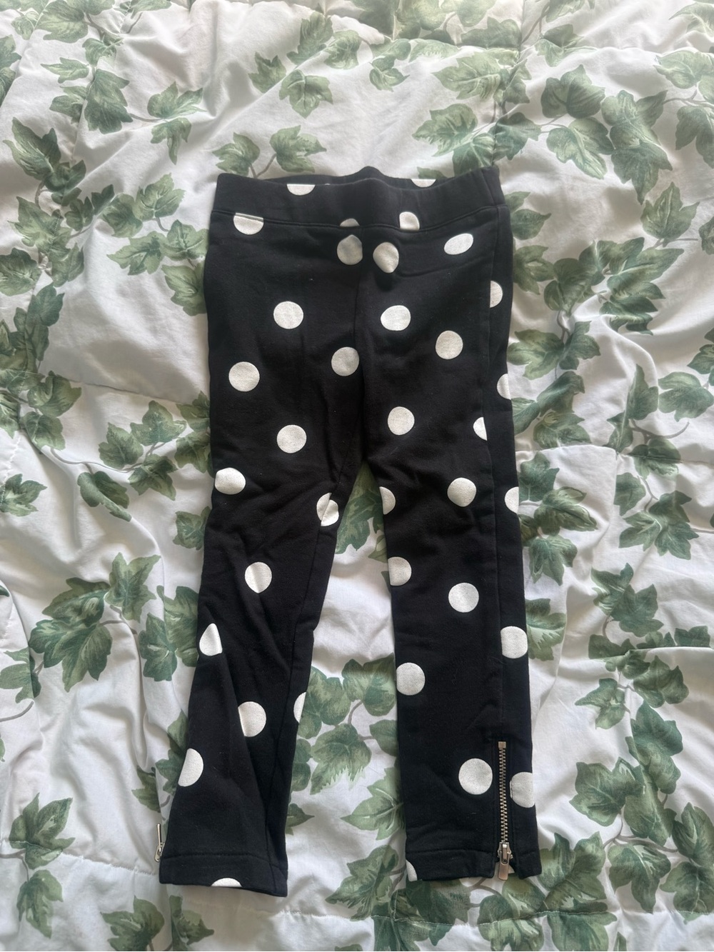 Black and White Polka Dot Kids Leggings